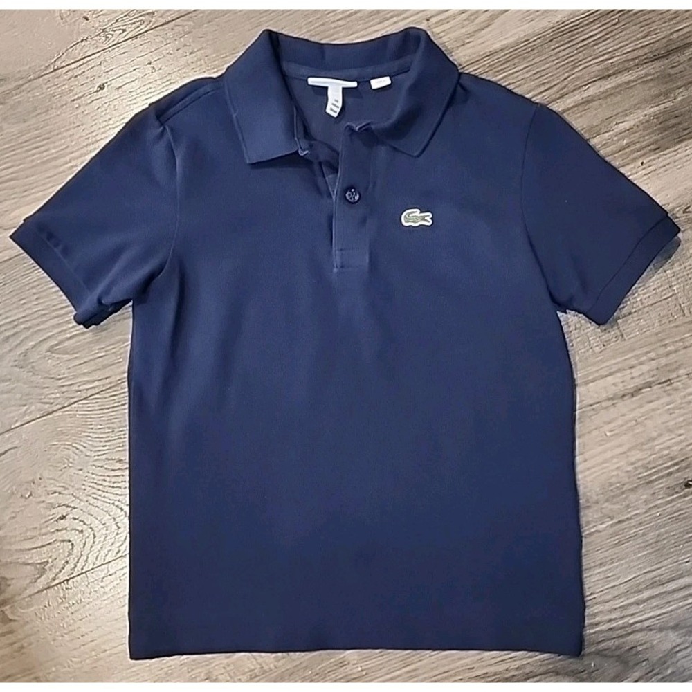 Lacoste Polo Shirt Blue Short Sleeve Boys Polo Shirt (Size: YOUTH 10) READ DESC
